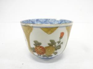 古伊万里　染付色絵　花蕎麦猪口